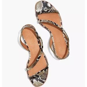 Madewell Heidi snakeskin print sandals size 6.5